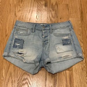 Denim Patchwork Boyfriend Short